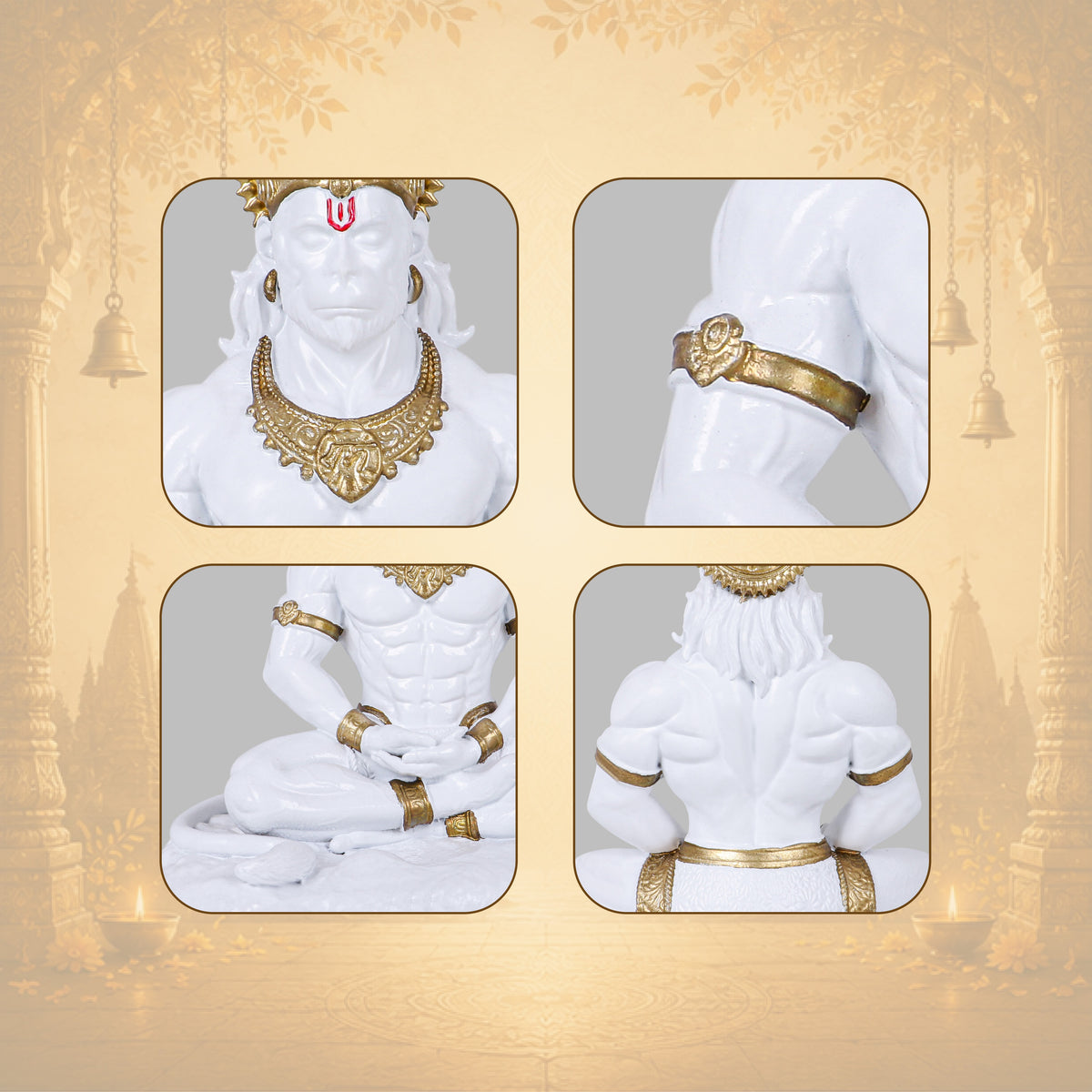 DIVINE WHITE | HANUMAN JI IDOL | BAJRANGBALI MURTI