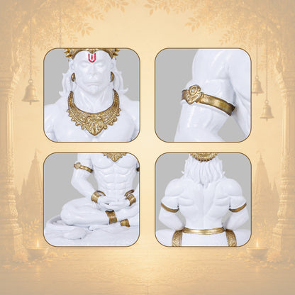 DIVINE WHITE | HANUMAN JI IDOL | BAJRANGBALI MURTI