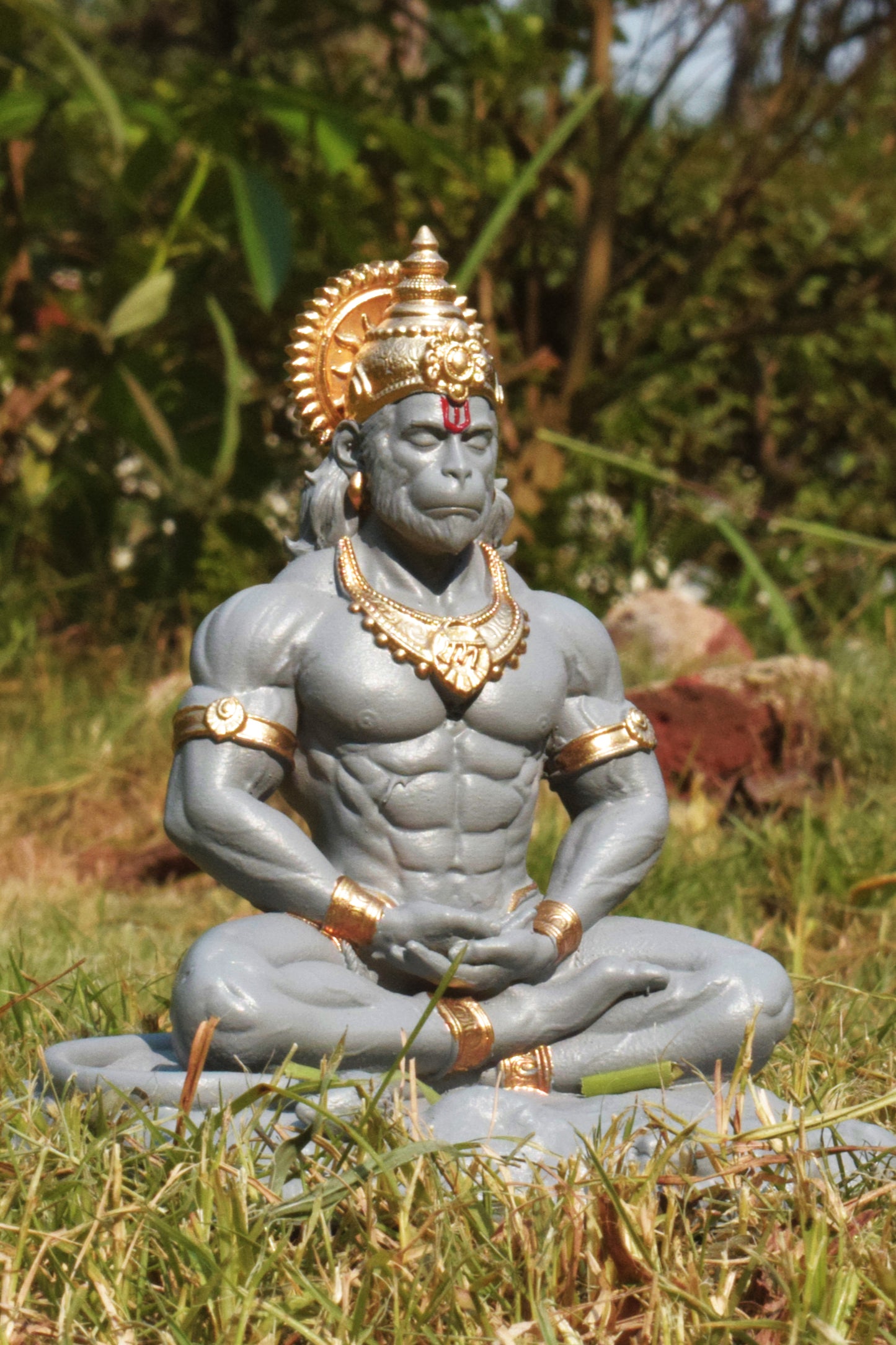 Grey - Hanuman ji Murti | Bajrangbali Idol [4.5 Inch]