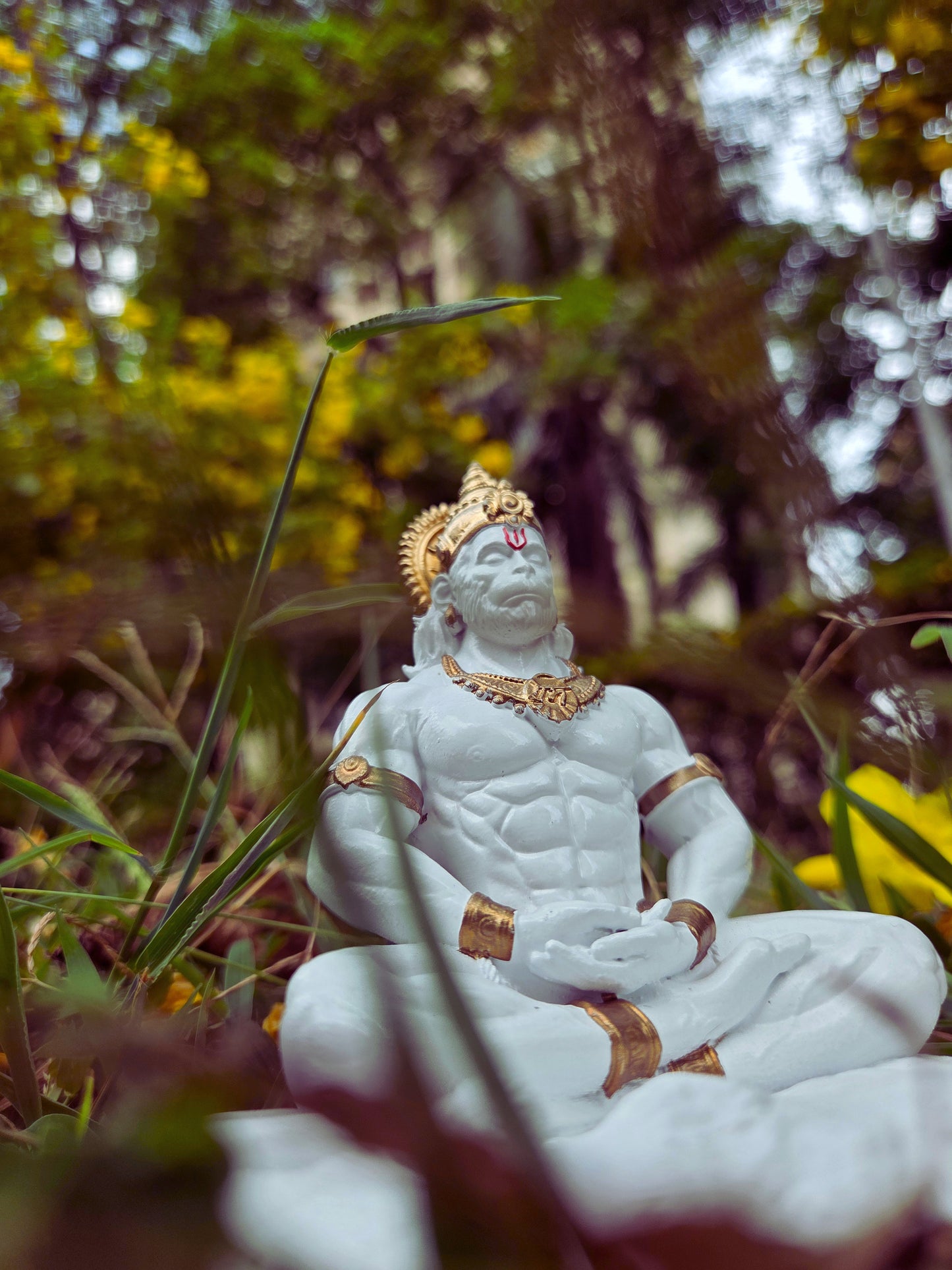 Divine White - Hanuman ji Murti | Bajrangbali Idol [4.5 Inch]